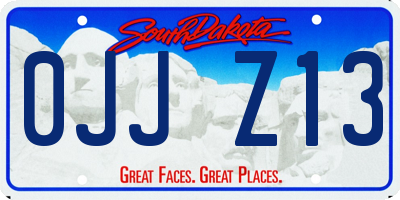 SD license plate 0JJZ13