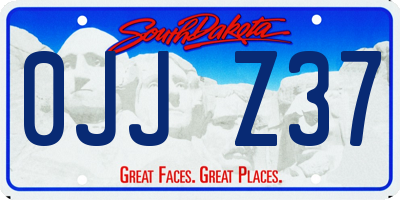 SD license plate 0JJZ37