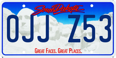 SD license plate 0JJZ53