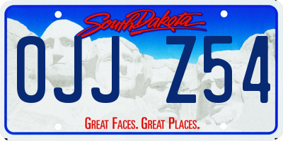 SD license plate 0JJZ54