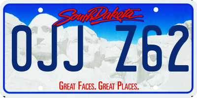SD license plate 0JJZ62