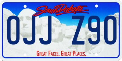 SD license plate 0JJZ90