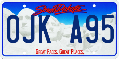 SD license plate 0JKA95
