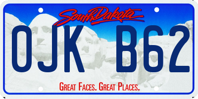 SD license plate 0JKB62