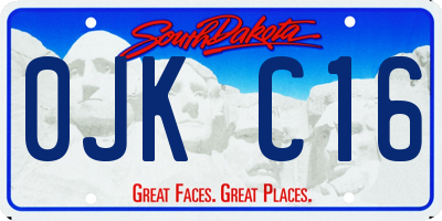 SD license plate 0JKC16
