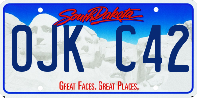 SD license plate 0JKC42