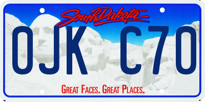 SD license plate 0JKC70