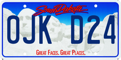 SD license plate 0JKD24
