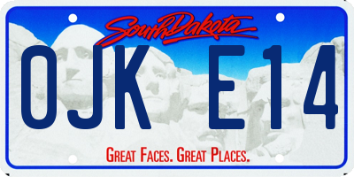 SD license plate 0JKE14