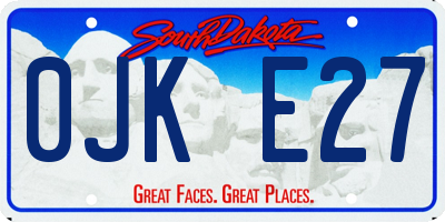 SD license plate 0JKE27