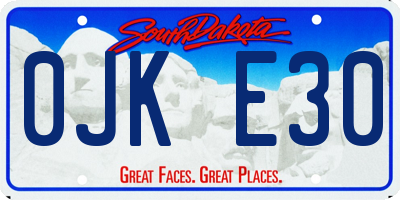 SD license plate 0JKE30