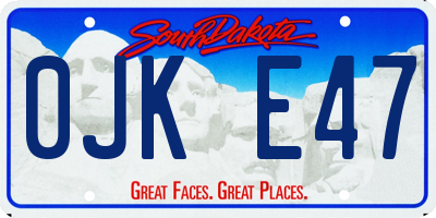 SD license plate 0JKE47