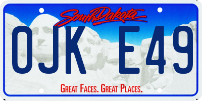 SD license plate 0JKE49