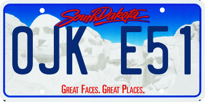 SD license plate 0JKE51