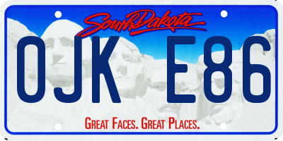 SD license plate 0JKE86