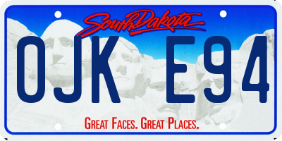 SD license plate 0JKE94