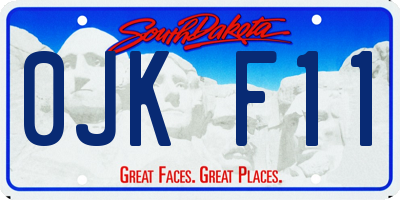 SD license plate 0JKF11