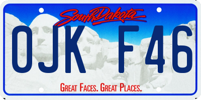 SD license plate 0JKF46