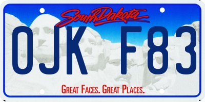 SD license plate 0JKF83