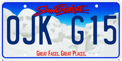 SD license plate 0JKG15