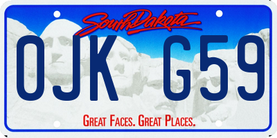 SD license plate 0JKG59
