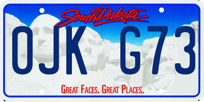 SD license plate 0JKG73