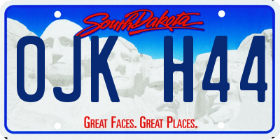 SD license plate 0JKH44