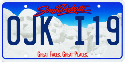 SD license plate 0JKI19