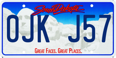 SD license plate 0JKJ57