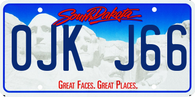SD license plate 0JKJ66