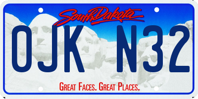 SD license plate 0JKN32