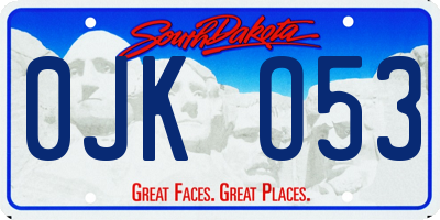 SD license plate 0JKO53