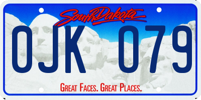 SD license plate 0JKO79