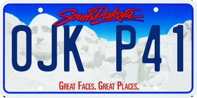SD license plate 0JKP41