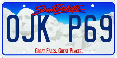 SD license plate 0JKP69