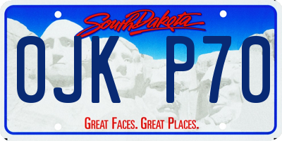 SD license plate 0JKP70