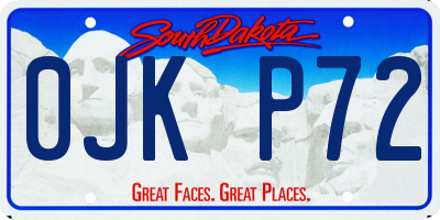 SD license plate 0JKP72