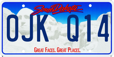 SD license plate 0JKQ14