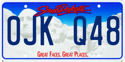SD license plate 0JKQ48