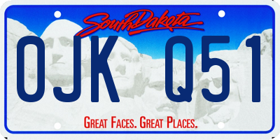 SD license plate 0JKQ51