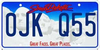 SD license plate 0JKQ55