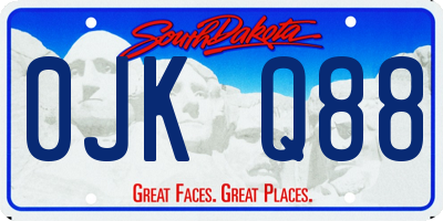 SD license plate 0JKQ88