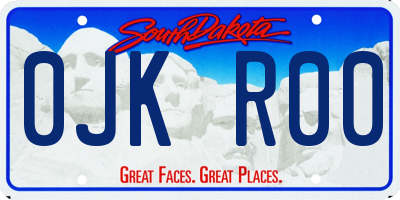 SD license plate 0JKR00