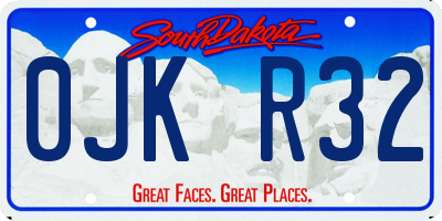 SD license plate 0JKR32