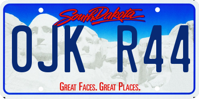 SD license plate 0JKR44