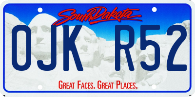 SD license plate 0JKR52
