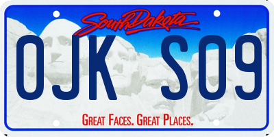 SD license plate 0JKS09