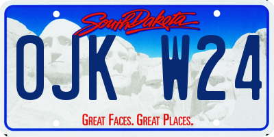 SD license plate 0JKW24