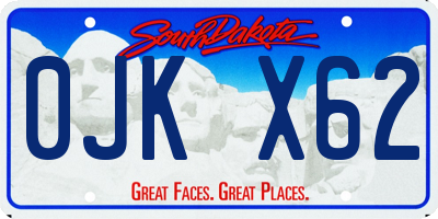 SD license plate 0JKX62