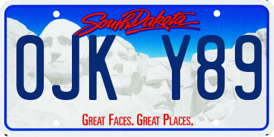 SD license plate 0JKY89